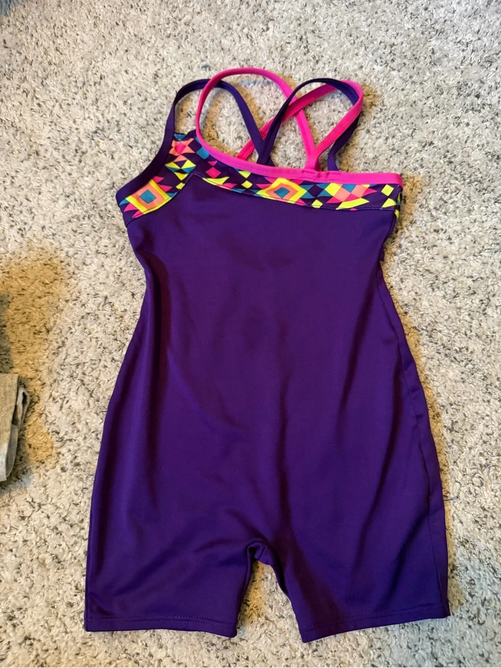Cat & Jack Purple Girls shorts leotard gymnastics XS 4 / 5